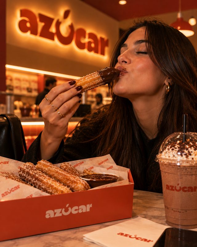 Churro intinto nella cioccolata